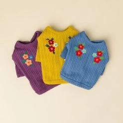 Cote A Cote Wear Floral Embroidered Cardigan Purple