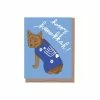 La Familia Green Paper Hanukkah Dog Sweater Card