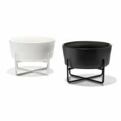 Waggo Simple Solid Bowl + Holder Black Live