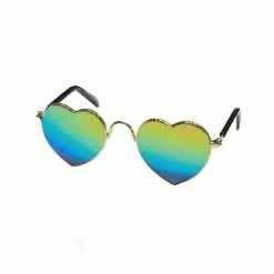 The Paw Wag Company Style Heart Rainbow Sunglasses Gold