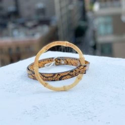 Shaya Sasha Leash Embossed Yellow