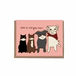 La Familia Green Pets In Masks Card Paper
