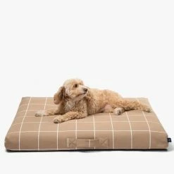 LAY LO Live Tan Grid Dog Bed Or Bed Cover