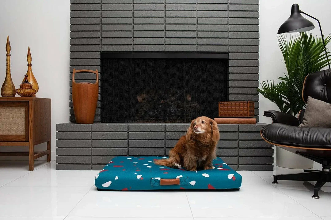 Coupon ⭐ LAY LO Teal Terrazzo Mid-Century Modern 🦮 Dog Bed Or Bed Cover 🥰 6 LAY LO Teal Terrazzo Mid-Century Modern Dog Bed Or Bed Cover