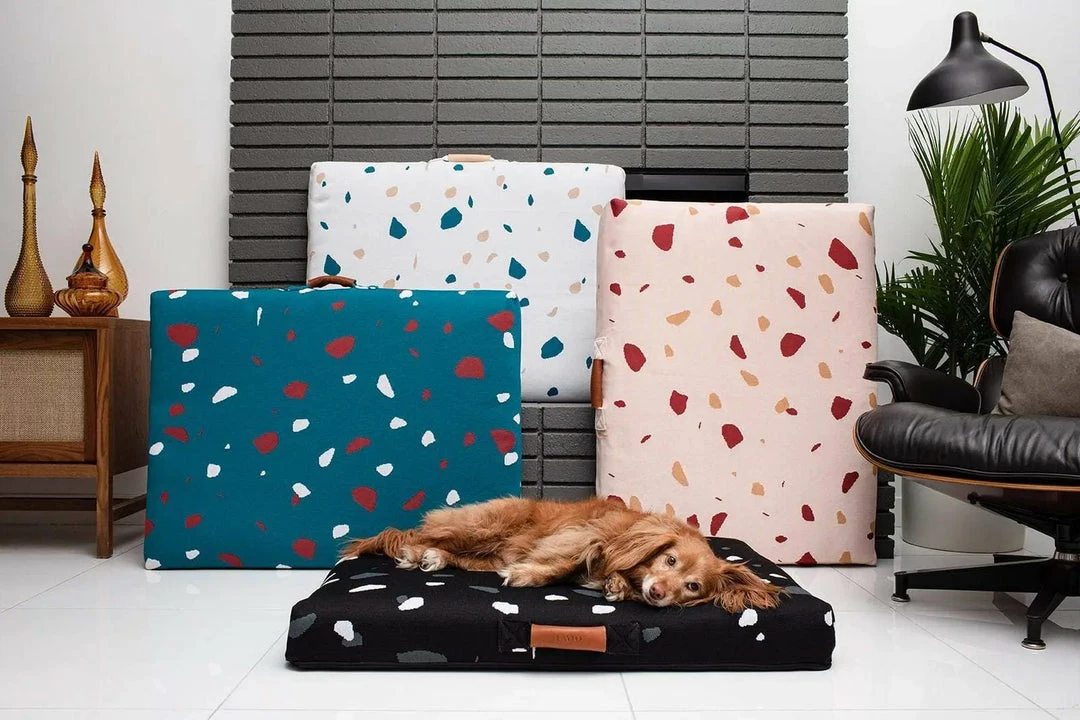 Coupon ⭐ LAY LO Teal Terrazzo Mid-Century Modern 🦮 Dog Bed Or Bed Cover 🥰 9 LAY LO Teal Terrazzo Mid-Century Modern Dog Bed Or Bed Cover