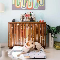 LAY LO Live White Terrazzo Mid-Century Modern Dog Bed Or Bed Cover