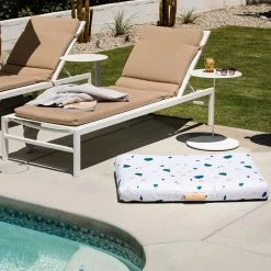 LAY LO Live White Terrazzo Mid-Century Modern Dog Bed Or Bed Cover