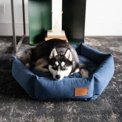 Velvet Hippo Canvas Hex Cushion - Ocean