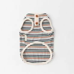 Mon Cheri Ribbed Button Stripe Top