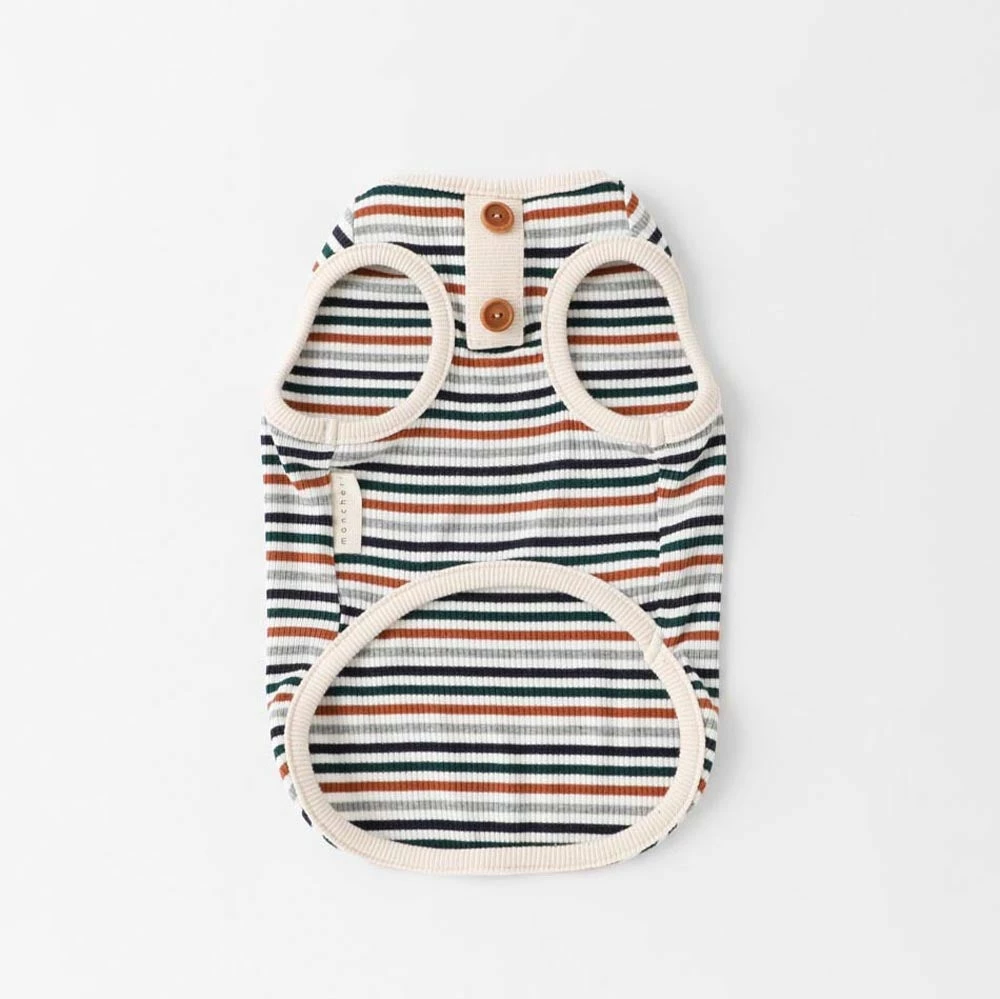 Discount 🤩 Mon Cheri Ribbed Button Stripe Top 🛒 3 Mon Cheri Ribbed Button Stripe Top