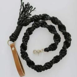 Macramama Walk Macrame Leash Black