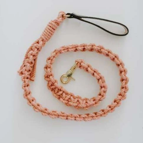 Discount 🛒 Macramama Macrame Leash Blush ❤️ 3 Macramama Macrame Leash Blush
