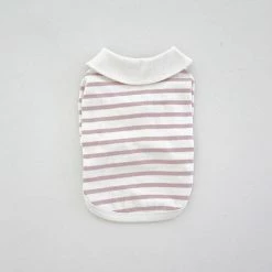 Near By Us Stripe Collar Top Pink