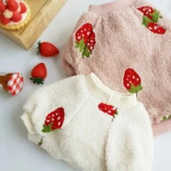 NK Pup Strawberry Fleece Ivory