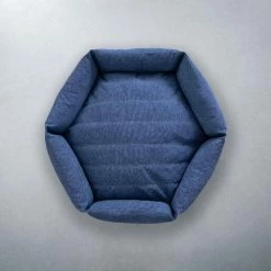 Velvet Hippo Canvas Hex Cushion - Ocean