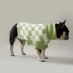 Bark And Tumble Green Checkerboard Turtleneck