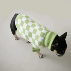 Bark And Tumble Green Checkerboard Turtleneck
