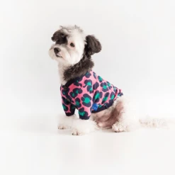 Cote A Cote Wear Leopard Cardigan Sweater Pink