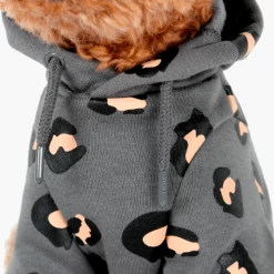 Huts And Bay Leopard Hoodie Grey