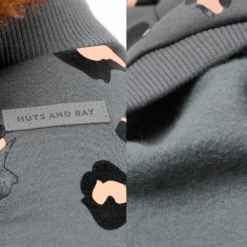 Huts And Bay Leopard Hoodie Grey