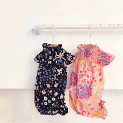 Little Collin Flower Frill Overall Navy Wear