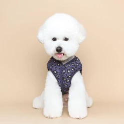 Tustus Leopard Padded Vest Navy