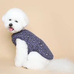 Tustus Leopard Padded Vest Navy