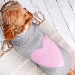 Tiny Wolf Grey Love Heart Sweater Wear