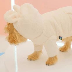 Hey Jerry Wear Teddy Bear Fur Hoodie Cream