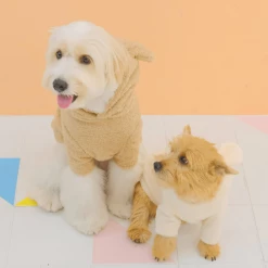 Hey Jerry Wear Teddy Bear Fur Hoodie Cream