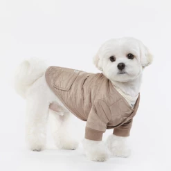 Trois Point Army Quilted Blazer Beige