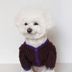 Cote A Cote Wear Boucle Cardigan Plum