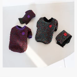 Cote A Cote Wear Boucle Cardigan Plum