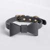 Pipolli Bow Leather Collar Grey