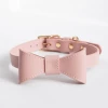Pipolli Bow Leather Collar Pink