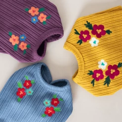 Cote A Cote Wear Floral Embroidered Cardigan Purple