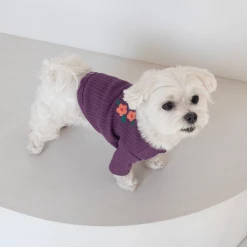 Cote A Cote Wear Floral Embroidered Cardigan Purple