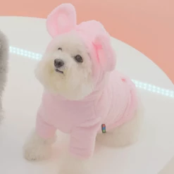 Hey Jerry Wear Teddy Bear Fur Hoodie Pink