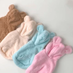 Hey Jerry Wear Teddy Bear Fur Hoodie Pink