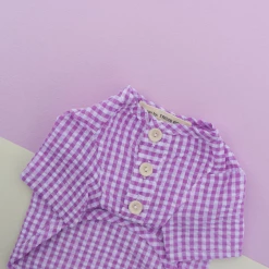 Trois Point Witty Check Shirt Purple Wear