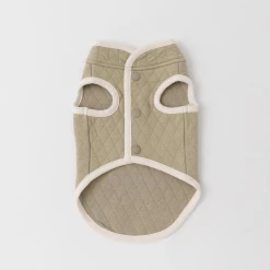 Mon Cheri Color Scheme Quilted Vest Khaki