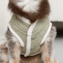 Mon Cheri Color Scheme Quilted Vest Khaki