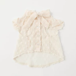 Mon Cheri Pompon Chiffon Blouse Ivory Wear