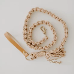Macramama Macrame Leash Dusty Pink Walk