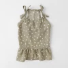 Mon Cheri New Dot Shoulder Ribbon Dress Olive
