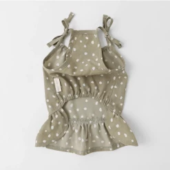 Mon Cheri New Dot Shoulder Ribbon Dress Olive
