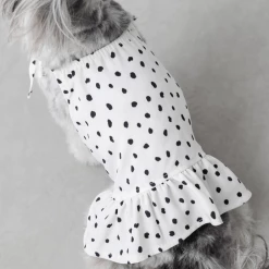 Mon Cheri New Dot Shoulder Ribbon Dress Ivory