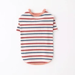 Mon Cheri Multi-Border Ribbed Pullover Peach