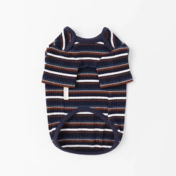 Mon Cheri Multi-Border Ribbed Pullover Navy New
