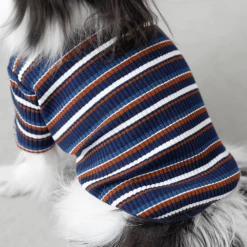 Mon Cheri Multi-Border Ribbed Pullover Navy New